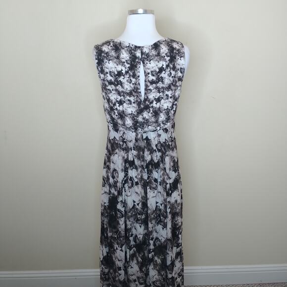 Anne Klein Floral Dress Sleeveless Midi Sharkbite Hem - Picture 10 of 13